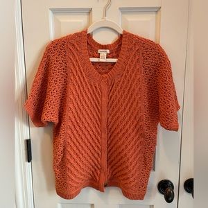 Sundance short sleeve cotton cardigan. Women’s size M. Dark peach.